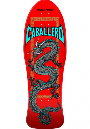 Powell Peralta 10,0 Caballero Chinese Dragon  Reissue Skateboard Deck (Red/Silver)